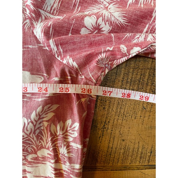 Mens Two Palms Made in Hawaii Vintage Faded Red White Tropical Hawaiian Shirt XL - Picture 7 of 7